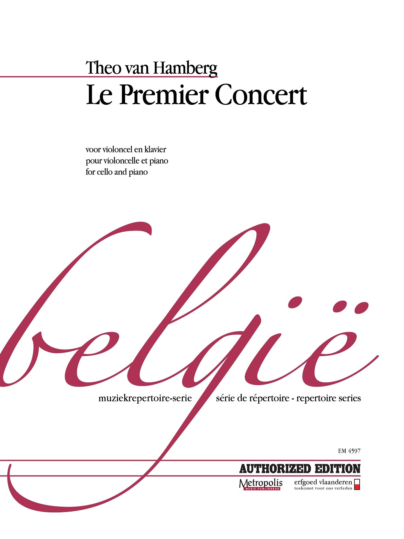 Hamberg: Le Premier Concert (7 Easy Pieces for the Young Cellist)