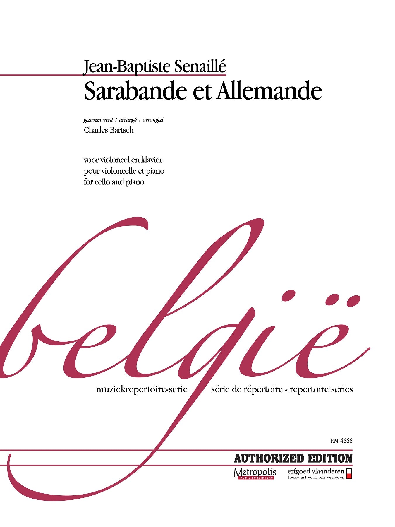 Senaillé: Sarabande et Allemande (arr. for cello and piano)
