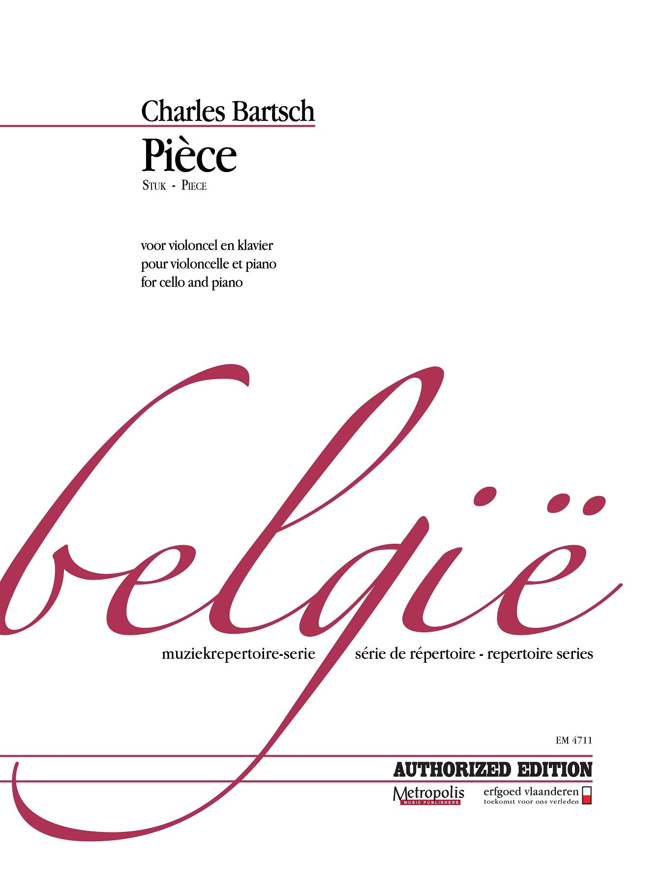 Bartsch: Pièce for Cello and Piano
