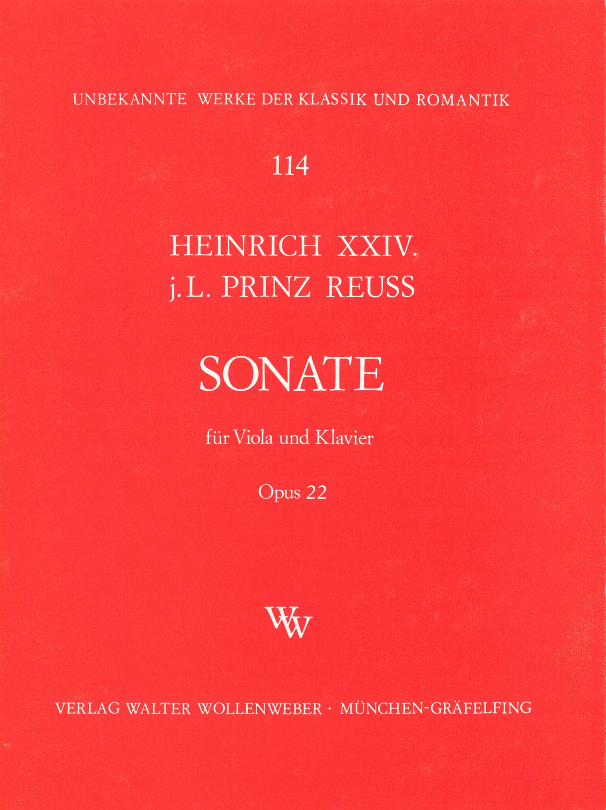 Heinrich XXIV: Viola Sonata, Op. 22