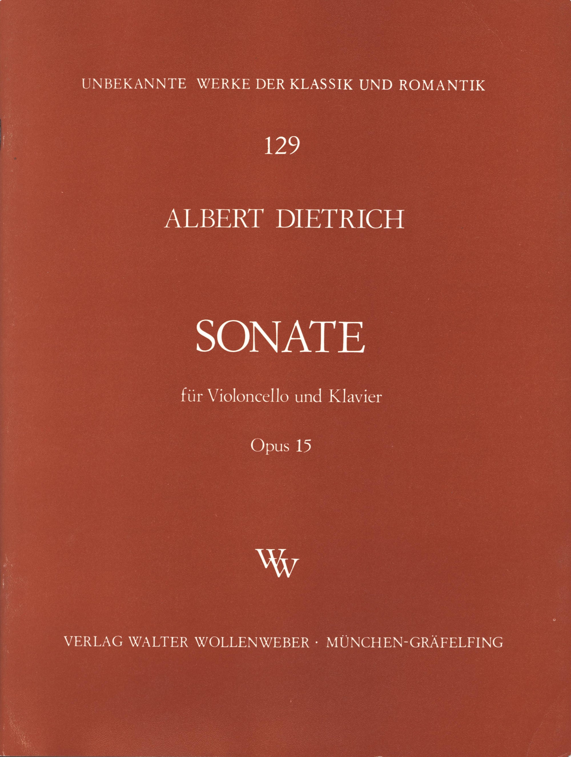 Dietrich: Cello Sonata, Op. 15