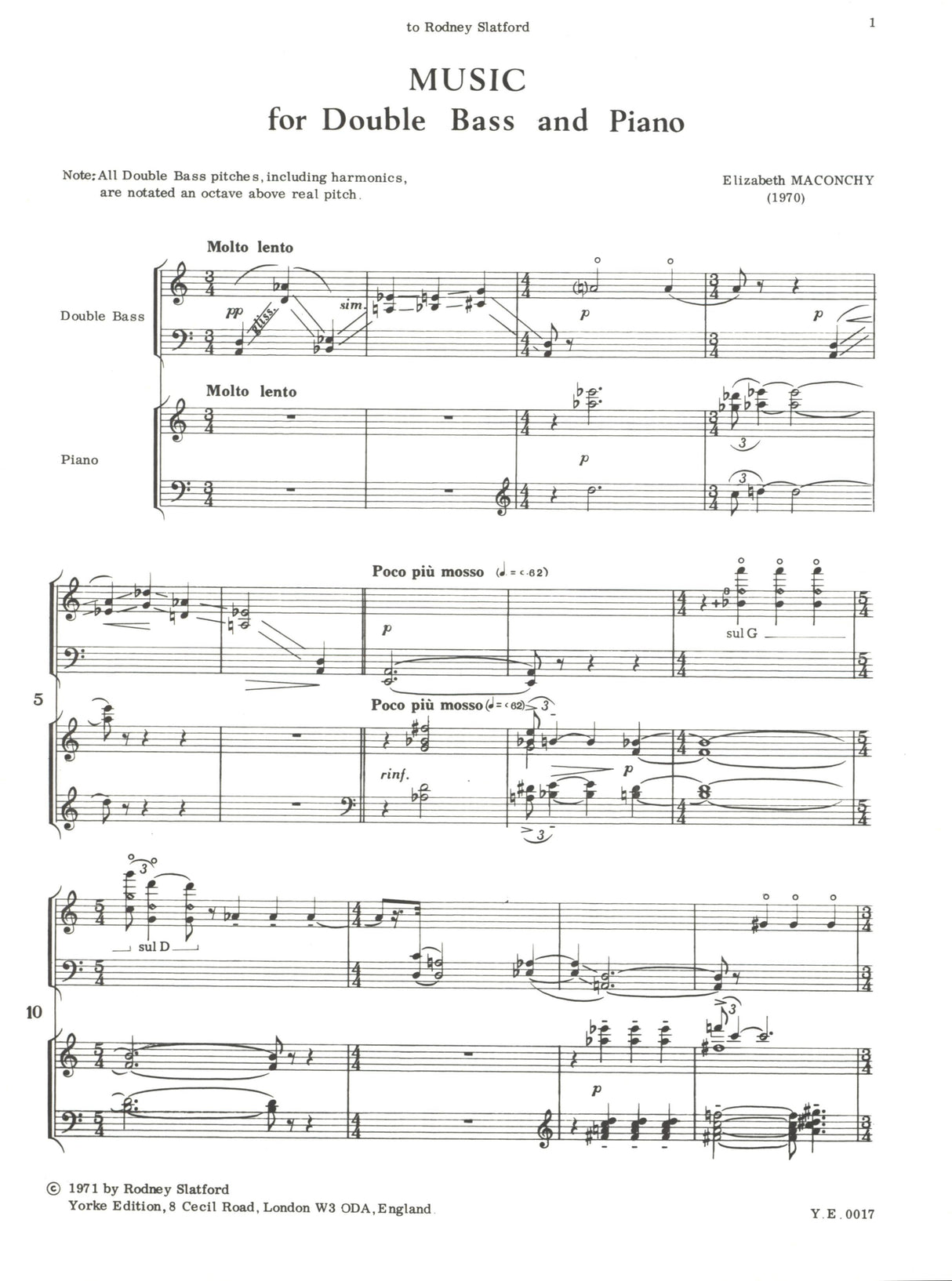 Maconchy: Music for Double Bass and Piano