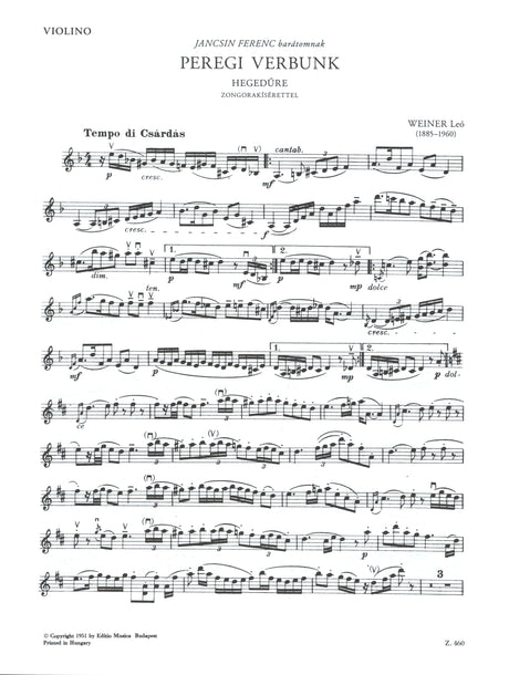 Weiner: Peregi Verbunk, Op. 40