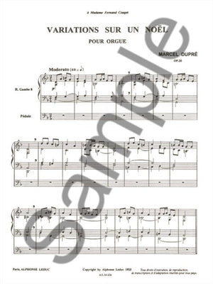 Dupré: Variations on an Old Noël in D Minor, Op. 20