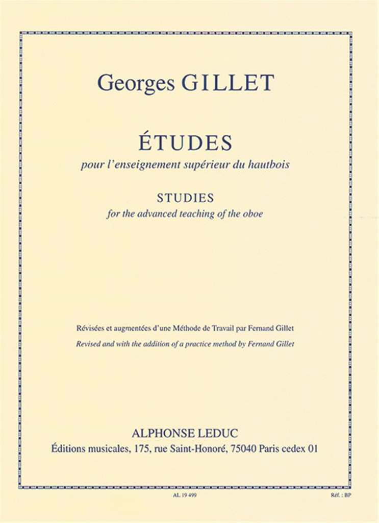 Gillet: Studies for the Advance Teaching of the Oboe