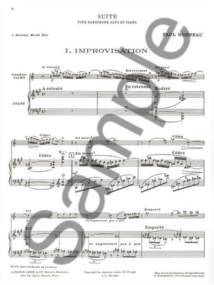 Bonneau: Suite for Alto Saxophone