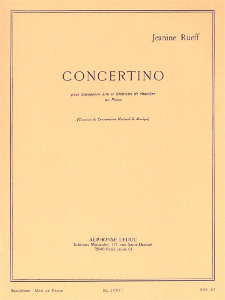 Rueff: Alto Saxophone Concertino, Op. 17