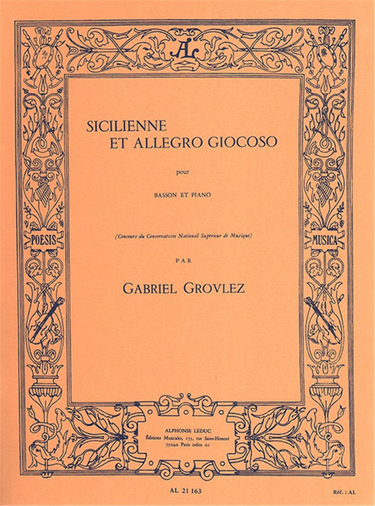 Grovlez: Sicilienne et Allegro Giocoso