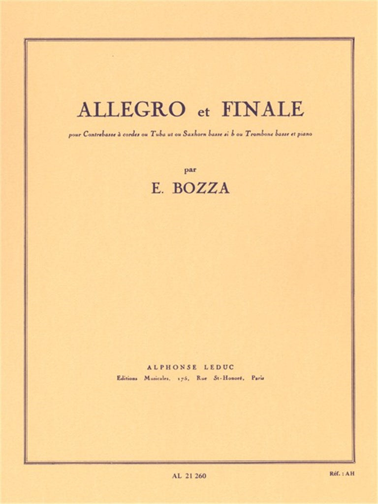 Bozza: Allegro and Finale