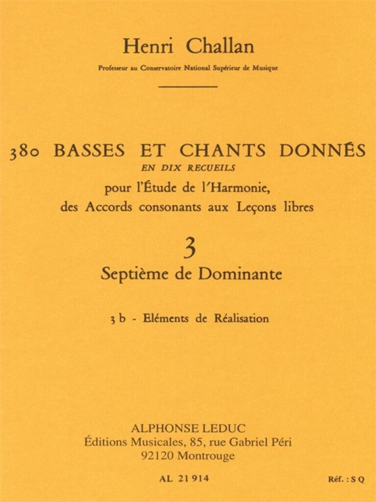Challan: Basses et Chants Donnés - 3b (Septième de Dominante)