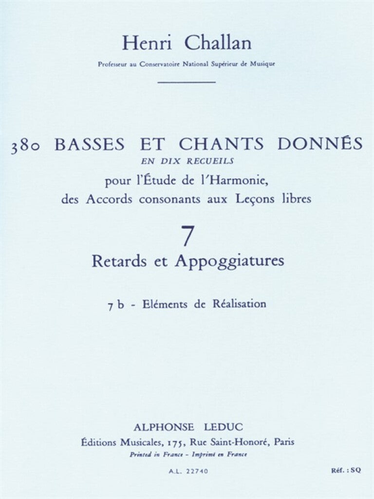 Challan: Basses et Chants Donnés - 7b (Retards et appoggiatures)