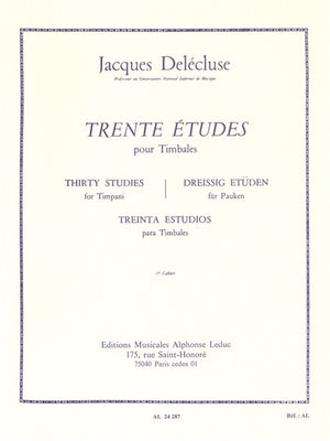 Delécluse: 30 Etudes for Timpani - Volume 1 (Nos. 1-10)