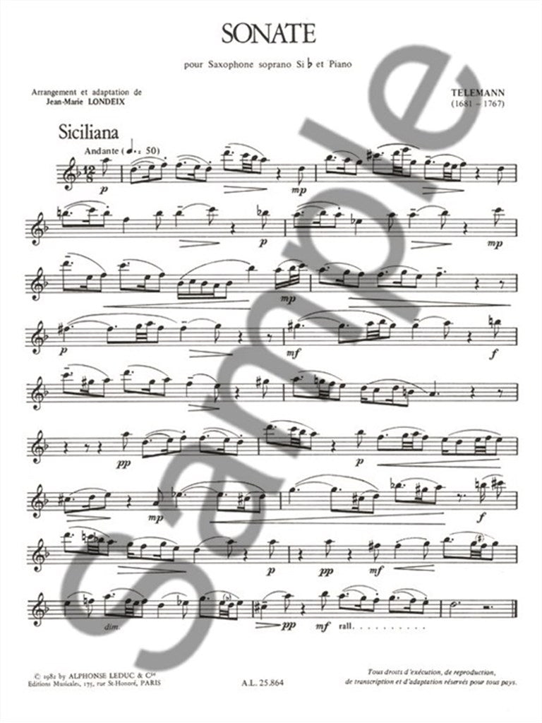 Telemann: Sonata in A Minor, TWV 41:a3 (arr. for sax & piano)
