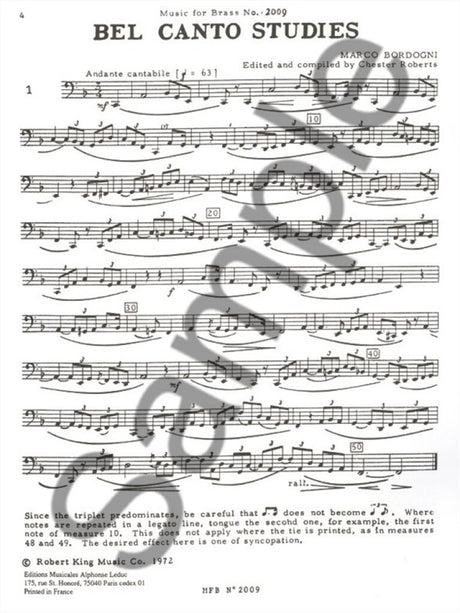 Bordogni: 43 Bel Canto Studies for Tuba or Bass Trombone
