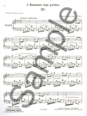 Fauré: Romance sans paroles, Op. 17, No. 3