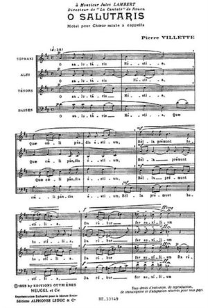 Villette: O Salutaris, Op. 21