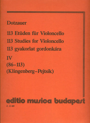 Dotzauer: 113 Cello Exercises - Volume 4 (Nos. 86-113)