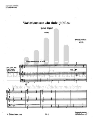 Bédard: Variations sur "In dulci jubilo"