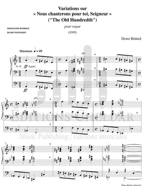 Bédard: Variations on "Nous chanterons pour toi, Seigneur" ("The Old Hundreth")