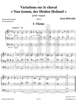 Bédard: Variations on the Choral "Nun komm, der Heiden Heiland"