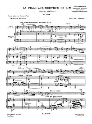 Debussy: La fille aux cheveux de lin (arr. for violin & piano)