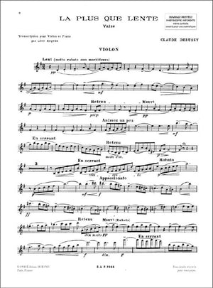 Debussy: La plus que lente (arr. for violin & piano)