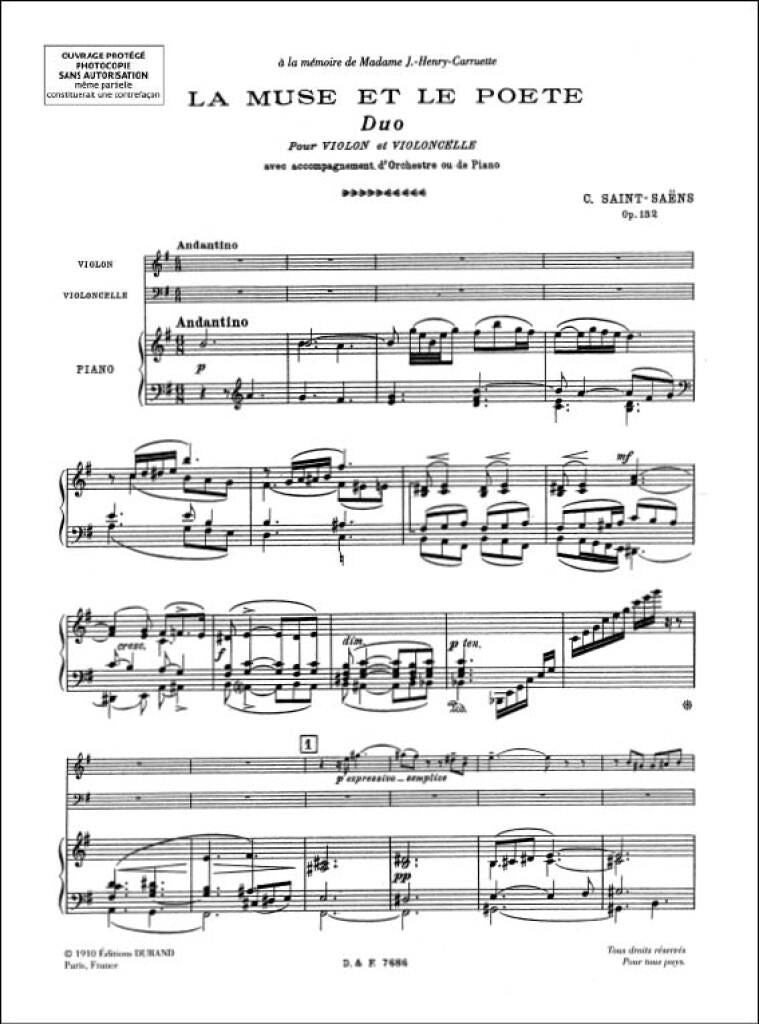Saint-Saëns: La Muse et le Poète, Op. 132