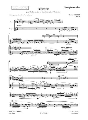 Schmitt: Légende, Op. 66