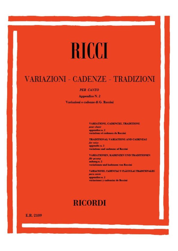 Ricci: Traditional Variations and Cadenzas of Rossini