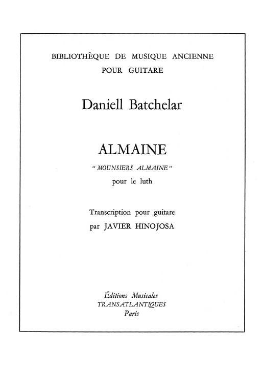 Batchelar: Almaine (transc. for guitar)