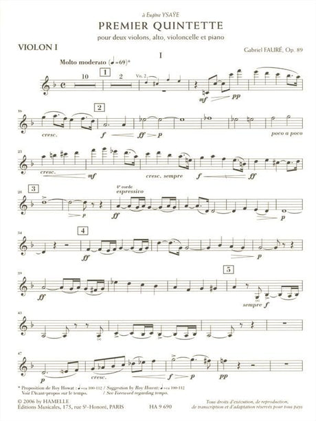 Fauré: Piano Quintet, Op. 89