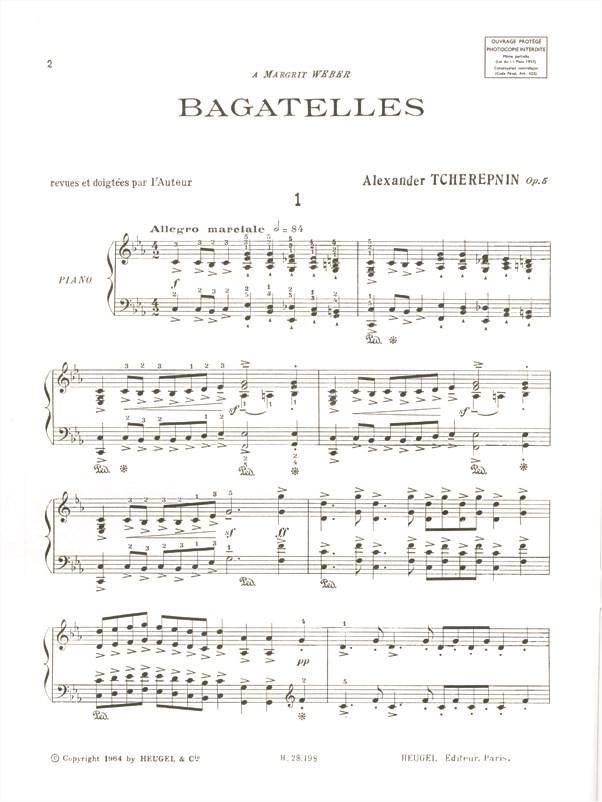 Tcherepnin: Bagatelles, Op. 5