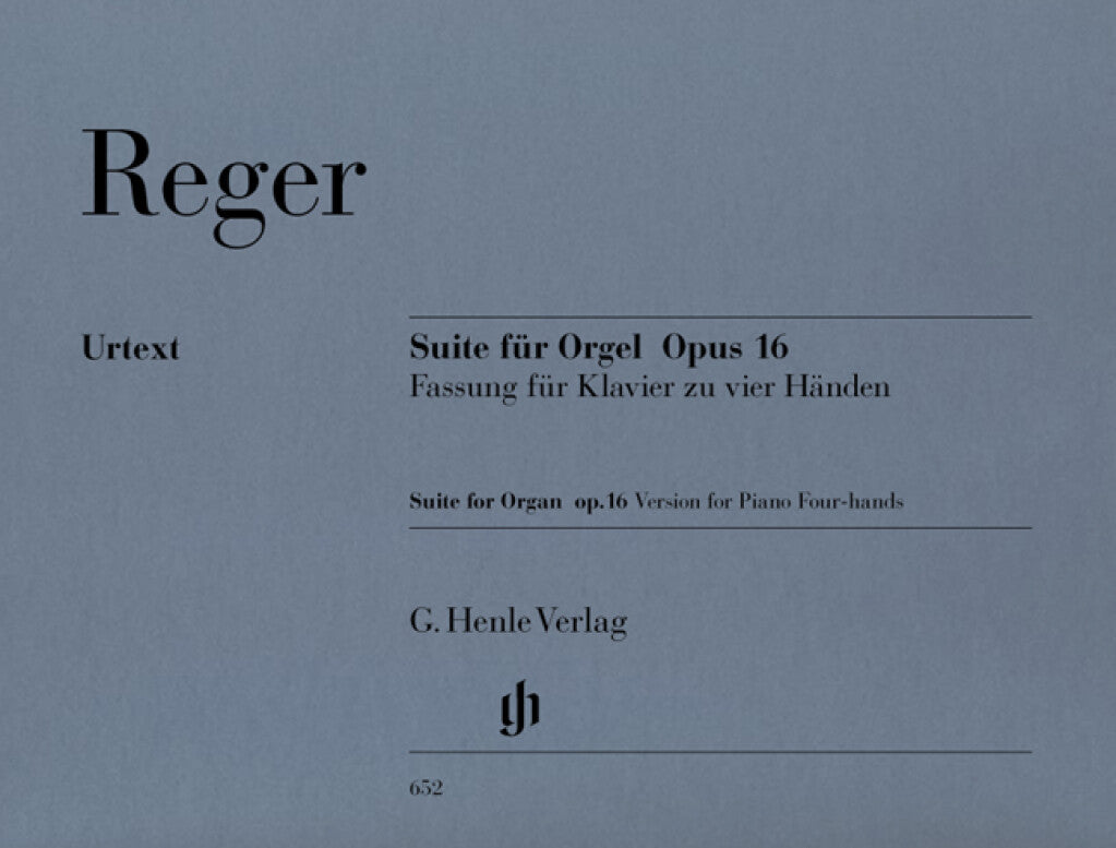 Reger: Organ Suite in E Minor, Op. 16 (arr. piano, 4-hands)