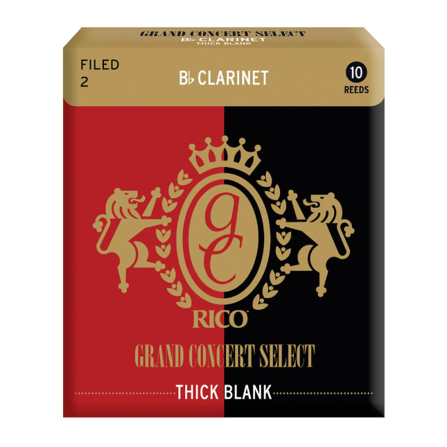 D'Addario Grand Concert Select Thick Blank Bb Clarinet Reeds, 10-pack