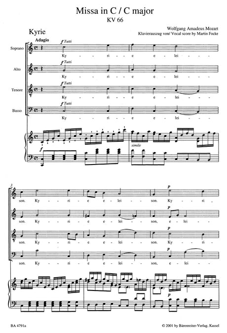 Mozart: Missa in C Major, K. 66
