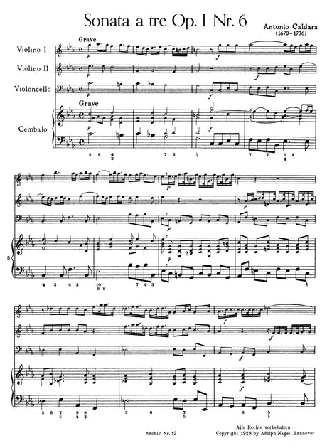 Caldara: Trio Sonata in C Minor, Op. 1, No. 6