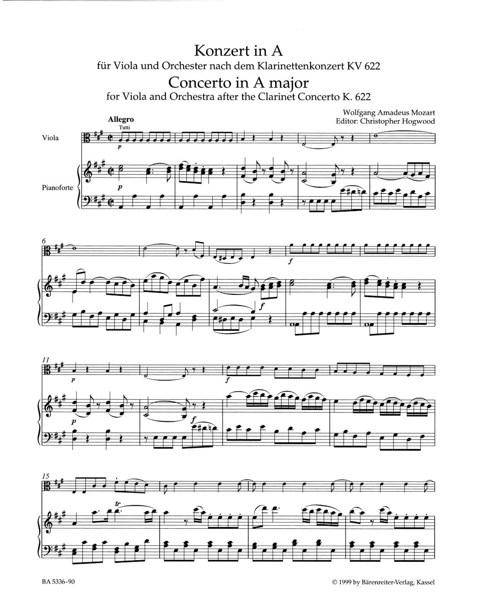 Mozart: Viola Concerto in A Major