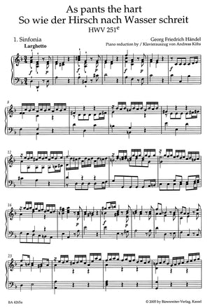 Handel: As pants the hart, HWV 251e