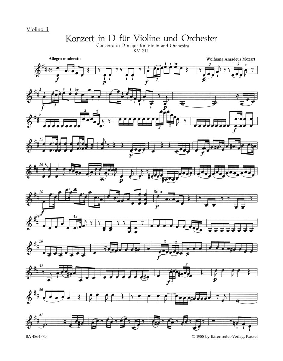 Absolut Investere Hovedgade Mozart: Violin Concerto No. 2 in D Major, K. 211 - Ficks Music