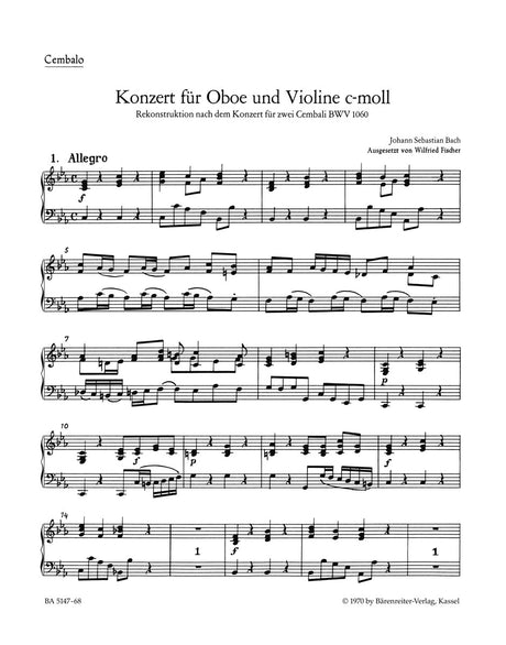 Bach: Concerto for Oboe, Violin, Strings and Basso continuo in C Minor
