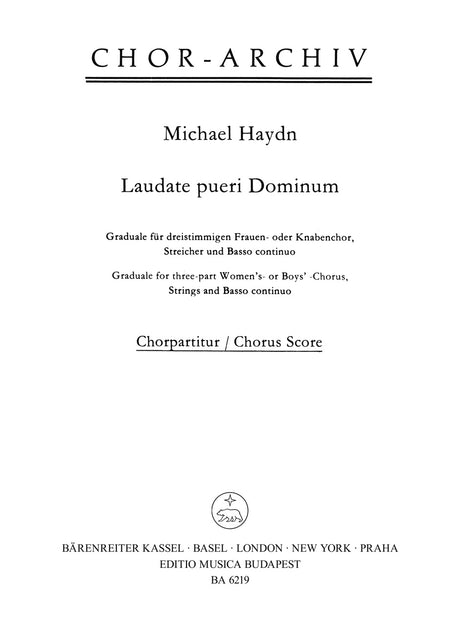 M. Haydn: Laudate pueri Dominum