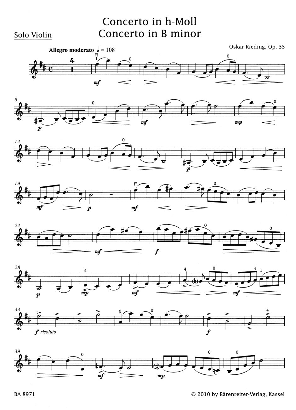 Rieding: Concerto in B Minor, 35 - Music