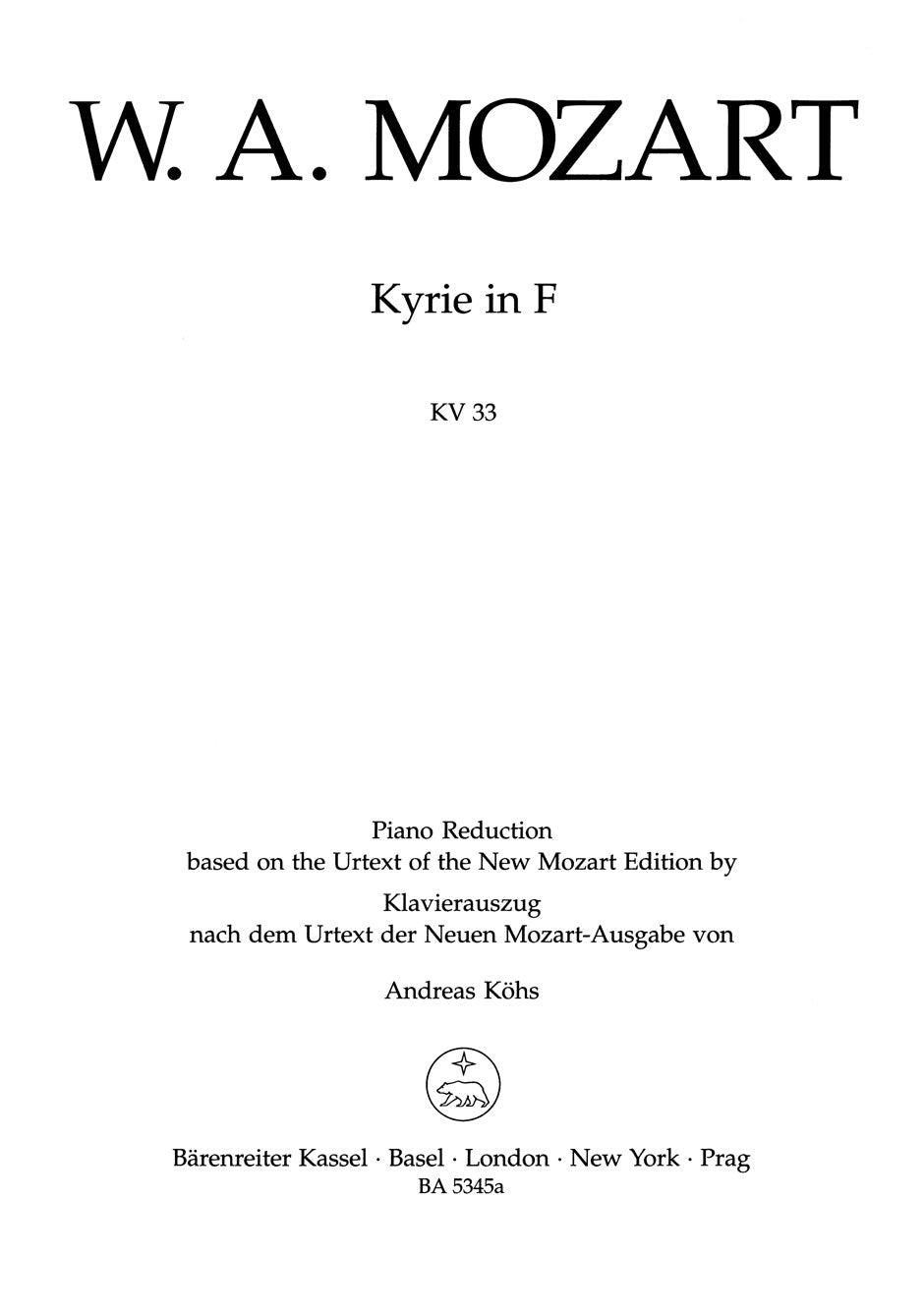 Mozart: Kyrie in F Major, K. 33