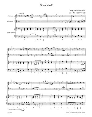 Handel: 3 Trio Sonatas, HWV 397, 398, 401, Op. 5