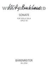 Burkhard: Sonata for Solo Viola, Op. 59