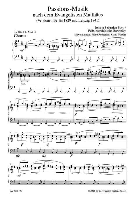 Bach-Mendelssohn: St Matthew Passion, BWV 244