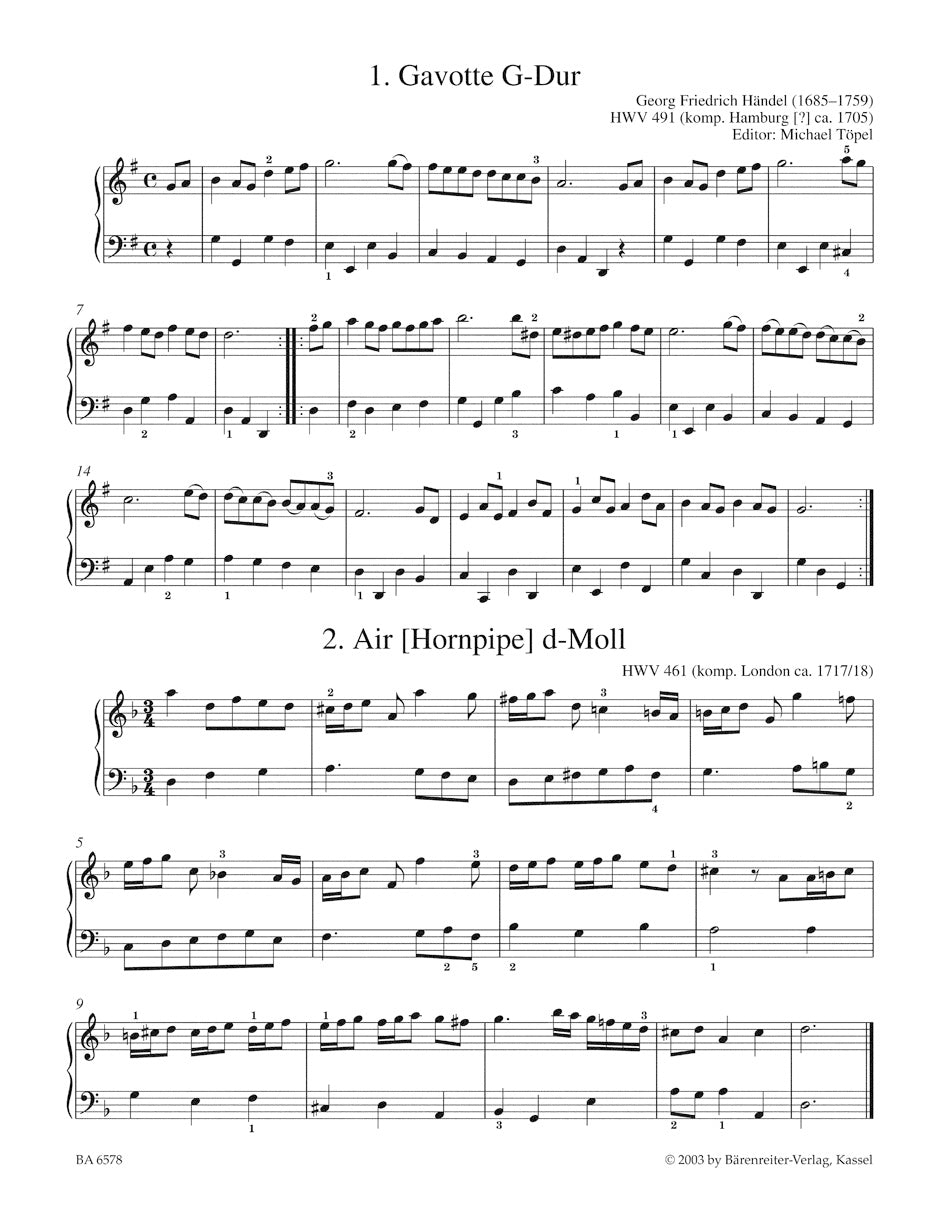 Handel: Easy Piano Pieces and Dances