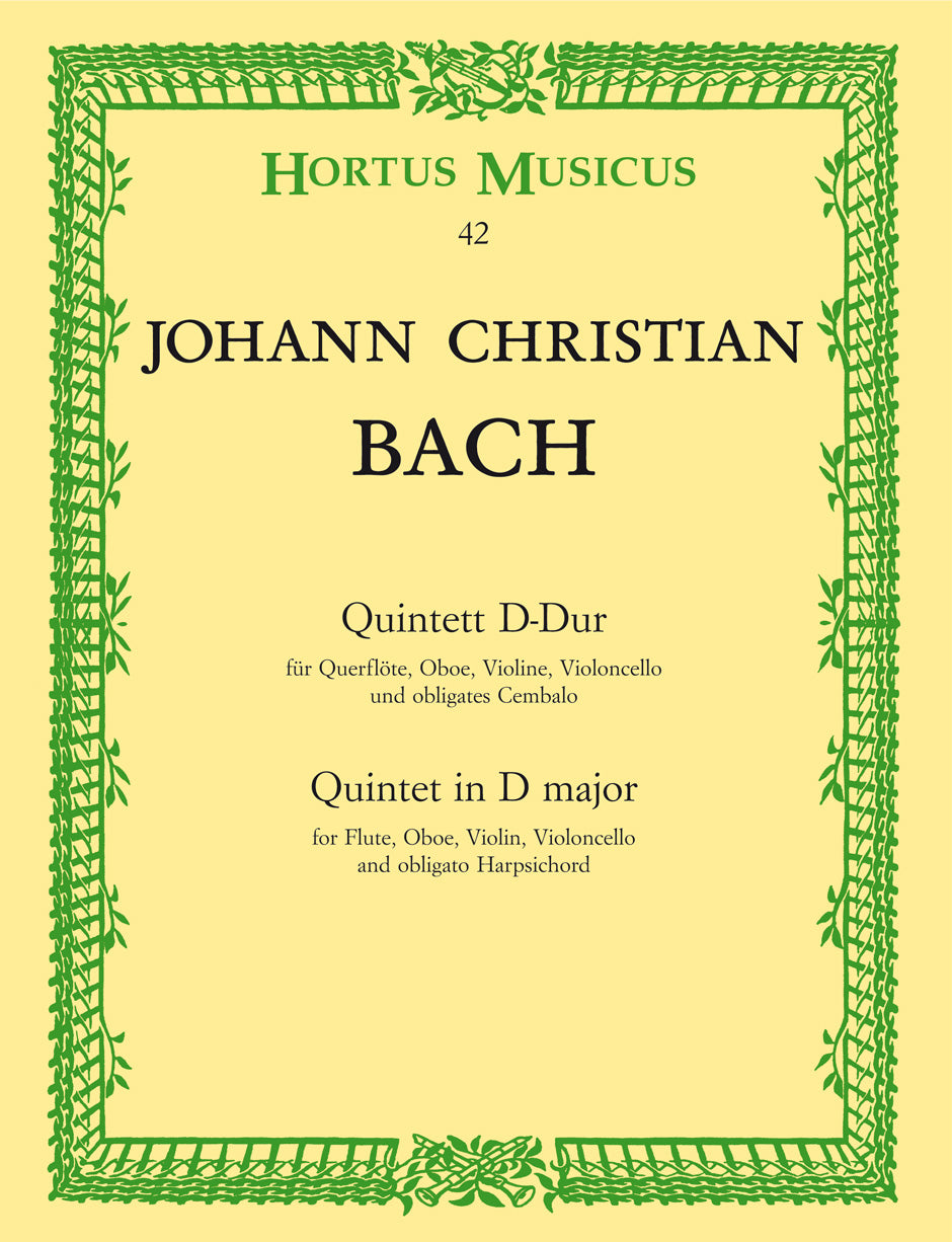J. C. Bach: Quintet in D Major for Flute, Oboe, Violin, Cello and Harpsichord