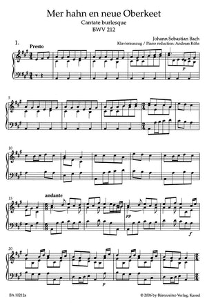 Bach: Mer hahn en neue Oberkeet, BWV 212 ("Peasant Cantata")