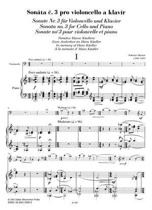 Martinů: Cello Sonata No. 3